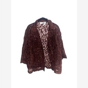 White Stag Brown Patterned See-through Jacket
